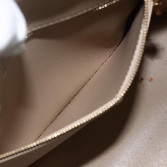 LOUIS VUITTON Monogram Vernis Houston Hand Bag Beige M91004 LV Auth bs31286