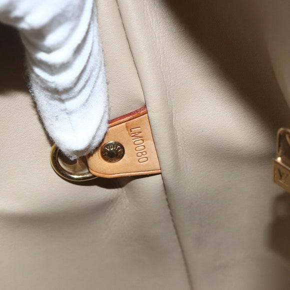 LOUIS VUITTON Monogram Vernis Houston Hand Bag Beige M91004 LV Auth bs31286
