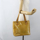 LOUIS VUITTON Monogram Vernis Houston Hand Bag Beige M91004 LV Auth bs31286-23