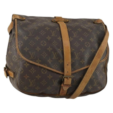 LOUIS VUITTON Monogram Saumur 35 Shoulder Bag M42254 LV Auth bs31304