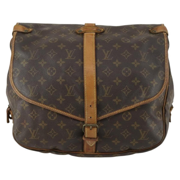 LOUIS VUITTON Monogram Saumur 35 Shoulder Bag M42254 LV Auth bs31304