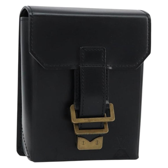 LOUIS VUITTON Pister Shoulder Bag Leather Black M92222 LV Auth bs31308