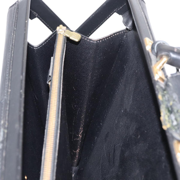 LOUIS VUITTON Epi Serviette Fermoir Business Bag Black M54352 LV Auth bs31310