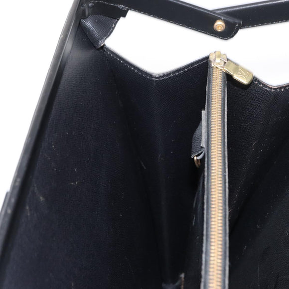LOUIS VUITTON Epi Serviette Fermoir Business Bag Black M54352 LV Auth bs31310
