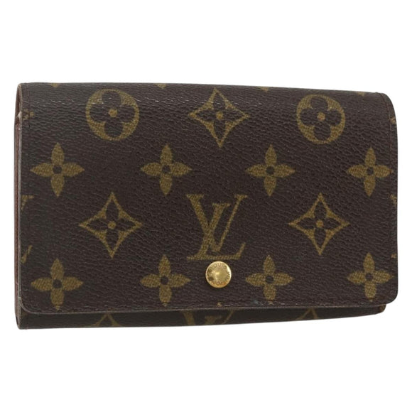 LOUIS VUITTON Monogram Porte Monnaie Billets Tresor Wallet M61730 Auth bs31324