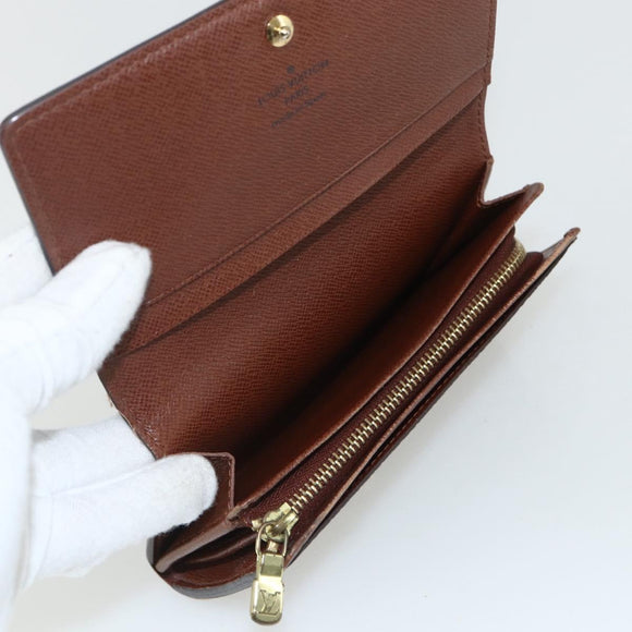 LOUIS VUITTON Monogram Porte Monnaie Billets Tresor Wallet M61730 Auth bs31324