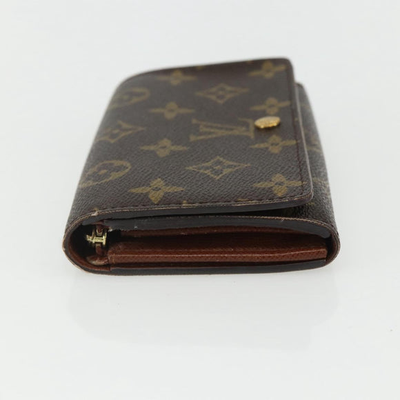 LOUIS VUITTON Monogram Porte Monnaie Billets Tresor Wallet M61730 Auth bs31324