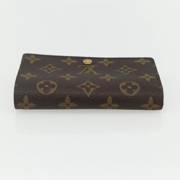 LOUIS VUITTON Monogram Porte Monnaie Billets Tresor Wallet M61730 Auth bs31324
