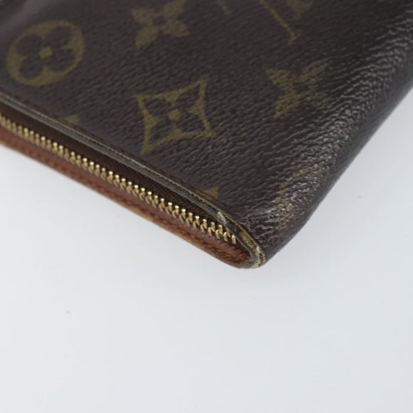 LOUIS VUITTON Monogram Porte Monnaie Zip Long Wallet M61727 LV Auth bs31326