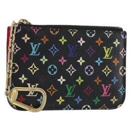 LOUIS VUITTON Multicolor Pochette Cles NM Coin Purse Black M60279 Auth bs31332V