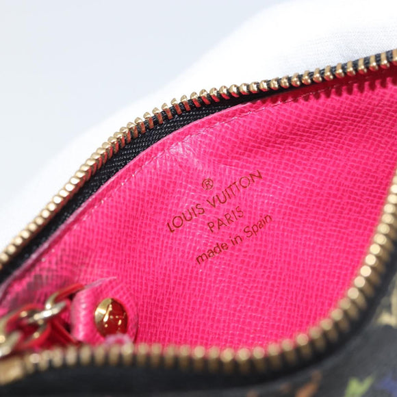 LOUIS VUITTON Multicolor Pochette Cles NM Coin Purse Black M60279 Auth bs31332V