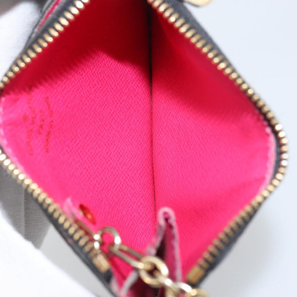 LOUIS VUITTON Multicolor Pochette Cles NM Coin Purse Black M60279 Auth bs31332V