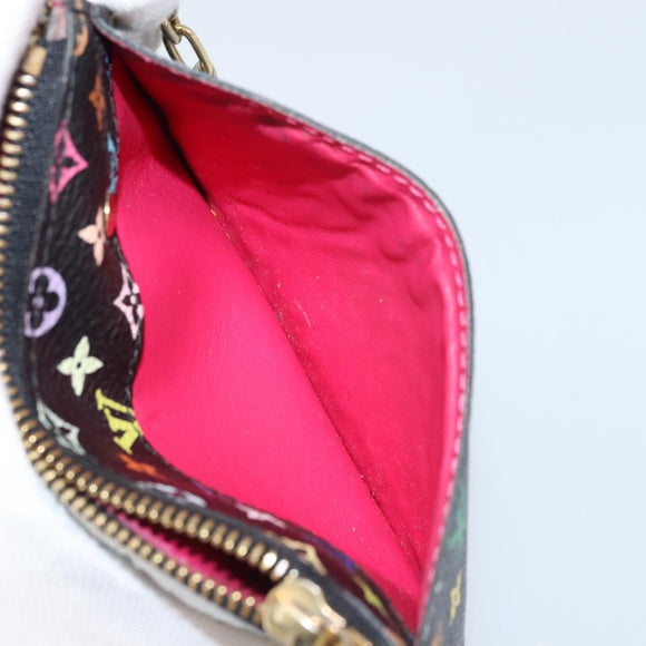 LOUIS VUITTON Multicolor Pochette Cles NM Coin Purse Black M60279 Auth bs31332V
