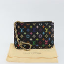 LOUIS VUITTON Multicolor Pochette Cles NM Coin Purse Black M60279 Auth bs31332V-12