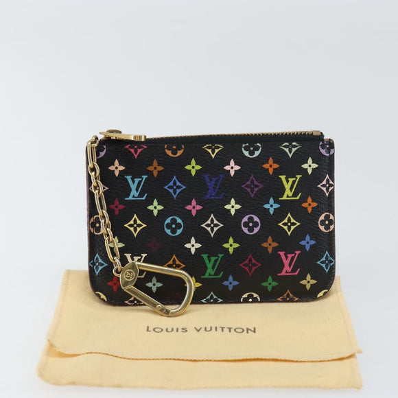 LOUIS VUITTON Multicolor Pochette Cles NM Coin Purse Black M60279 Auth bs31332V