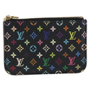 LOUIS VUITTON Multicolor Pochette Cles NM Coin Purse Black M60279 Auth bs31332V-13
