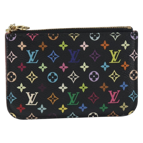 LOUIS VUITTON Multicolor Pochette Cles NM Coin Purse Black M60279 Auth bs31332V
