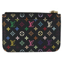 LOUIS VUITTON Multicolor Pochette Cles NM Coin Purse Black M60279 Auth bs31332V-2