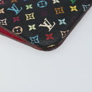 LOUIS VUITTON Multicolor Pochette Cles NM Coin Purse Black M60279 Auth bs31332V-14