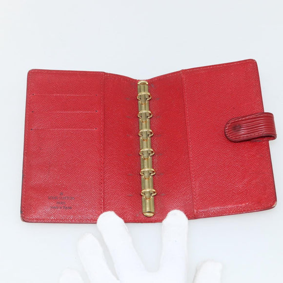 LOUIS VUITTON Epi Agenda PM Day Planner Cover Red R20057 LV Auth bs31335