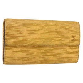 LOUIS VUITTON Epi PochettePorte Monnaie Credit Wallet Yellow M63579 Auth bs31336