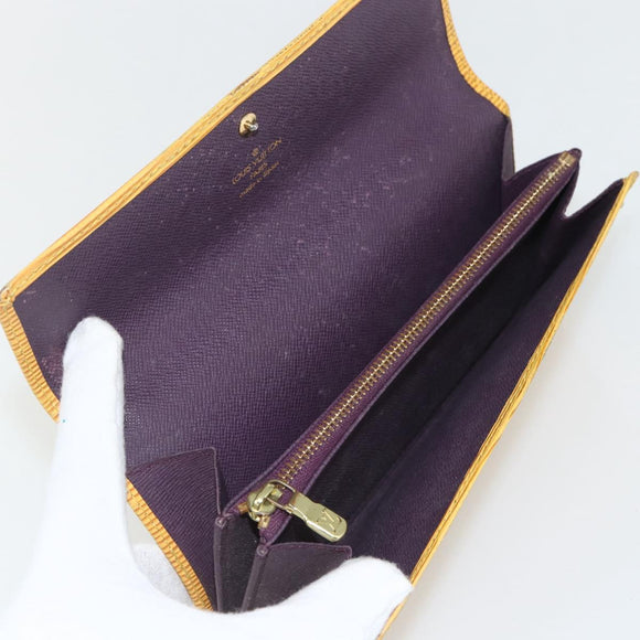 LOUIS VUITTON Epi PochettePorte Monnaie Credit Wallet Yellow M63579 Auth bs31336