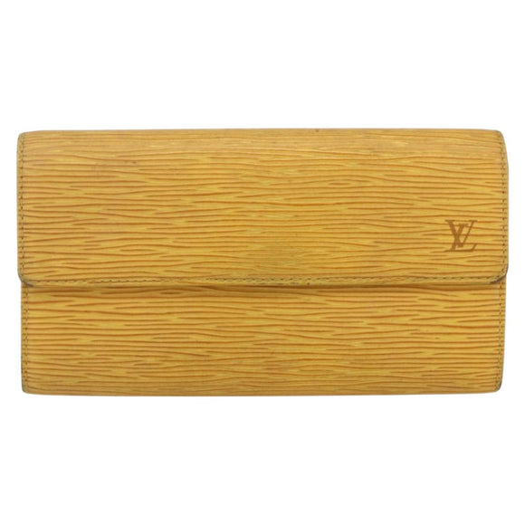 LOUIS VUITTON Epi PochettePorte Monnaie Credit Wallet Yellow M63579 Auth bs31336