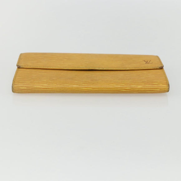 LOUIS VUITTON Epi PochettePorte Monnaie Credit Wallet Yellow M63579 Auth bs31336