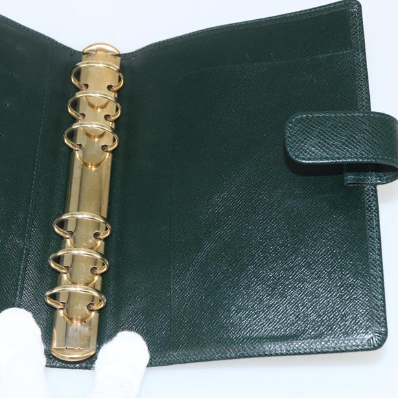 LOUIS VUITTON Taiga Agenda MM Day Planner Cover Epicea R20403 LV Auth bs31338