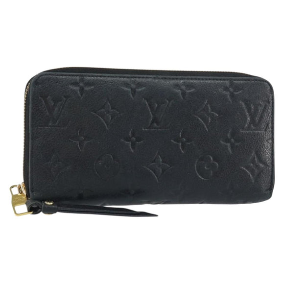 LOUIS VUITTON Monogram Empreinte Zippy Wallet Wallet Black M61864 Auth bs31339