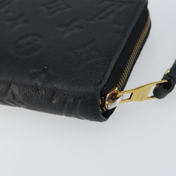 LOUIS VUITTON Monogram Empreinte Zippy Wallet Wallet Black M61864 Auth bs31339