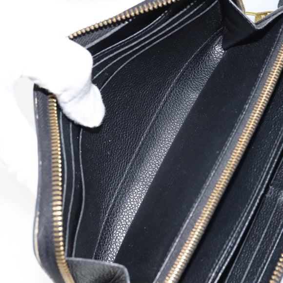 LOUIS VUITTON Monogram Empreinte Zippy Wallet Wallet Black M61864 Auth bs31339
