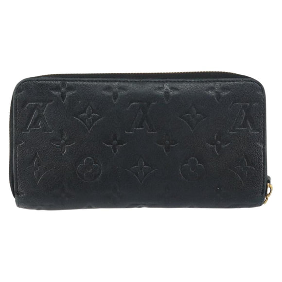 LOUIS VUITTON Monogram Empreinte Zippy Wallet Wallet Black M61864 Auth bs31339