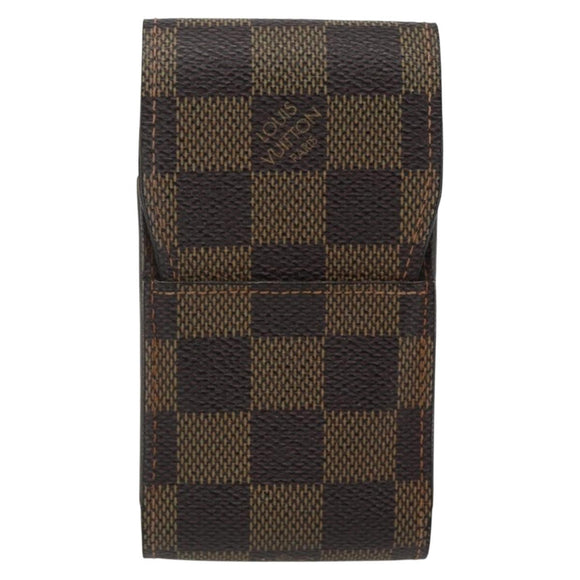 LOUIS VUITTON Damier Ebene Etui Cigarette Case N63024 LV Auth bs31341