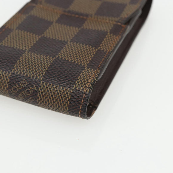 LOUIS VUITTON Damier Ebene Etui Cigarette Case N63024 LV Auth bs31341