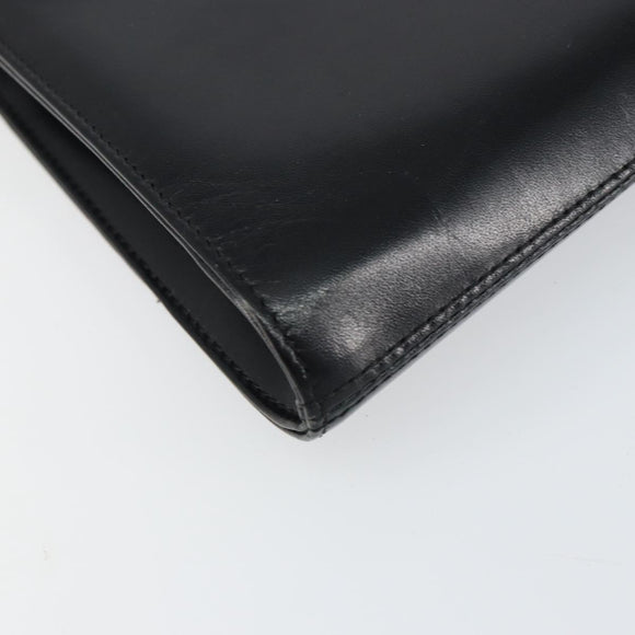 GIVENCHY Shoulder Bag Leather Black Gold Auth bs31346