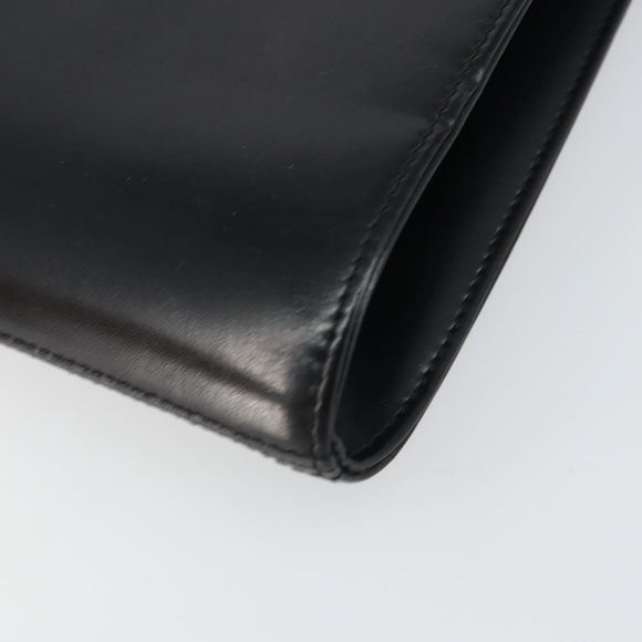 GIVENCHY Shoulder Bag Leather Black Gold Auth bs31346