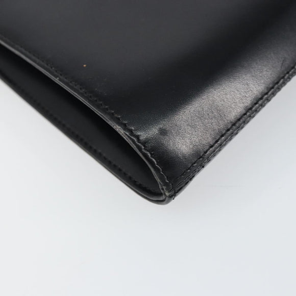 GIVENCHY Shoulder Bag Leather Black Gold Auth bs31346