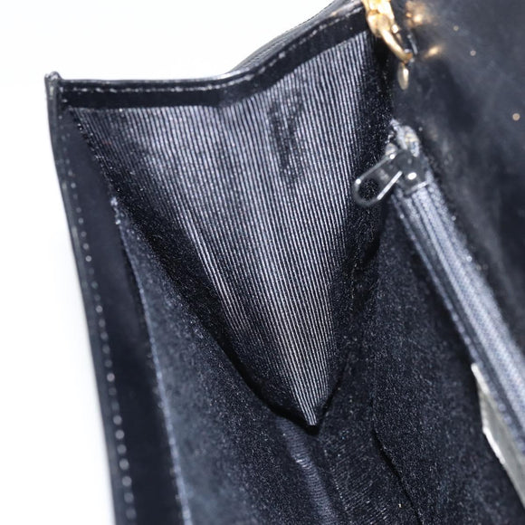 GIVENCHY Shoulder Bag Leather Black Gold Auth bs31346