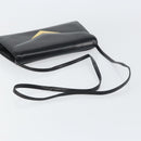 GIVENCHY Shoulder Bag Leather Black Gold Auth bs31346-7