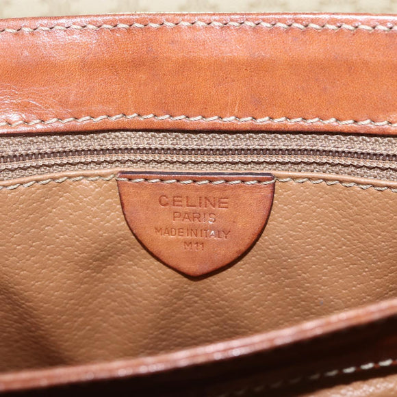 CELINE Macadam Canvas Hand Bag PVC Beige Gold Auth bs31347