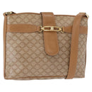 CELINE Macadam Canvas Shoulder Bag PVC Beige Gold Auth bs31348-1