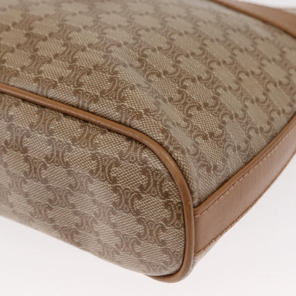 CELINE Macadam Canvas Shoulder Bag PVC Beige Gold Auth bs31348