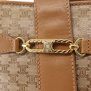 CELINE Macadam Canvas Shoulder Bag PVC Beige Gold Auth bs31348-14