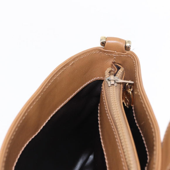 CELINE Macadam Canvas Shoulder Bag PVC Beige Gold Auth bs31348