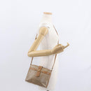 CELINE Macadam Canvas Shoulder Bag PVC Beige Gold Auth bs31348-25