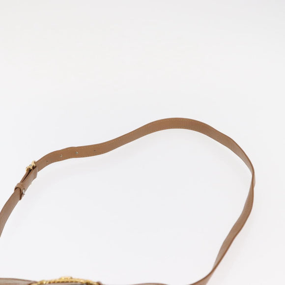 CELINE Macadam Canvas Shoulder Bag PVC Beige Gold Auth bs31348