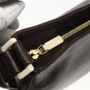 CELINE Shoulder Bag Leather Brown Gold Auth bs31349-15