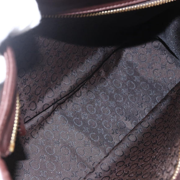 CELINE Shoulder Bag Leather Brown Gold Auth bs31349