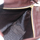 CELINE Shoulder Bag Leather Brown Gold Auth bs31349-18